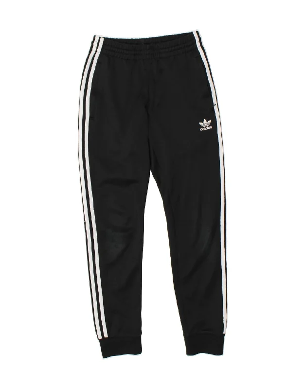 ADIDAS Womens Tracksuit Trousers Joggers UK 4 XS Black Polyester Trousers Designer Luxury