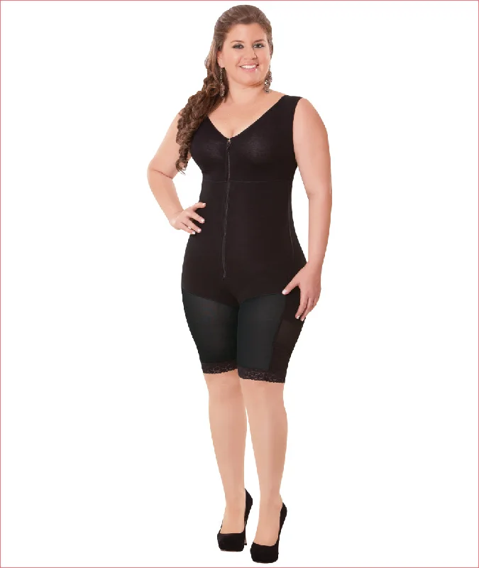 Firm compression girdle - Bodysuit with bra - C4230 Fashionable Bodysuit with Pleats