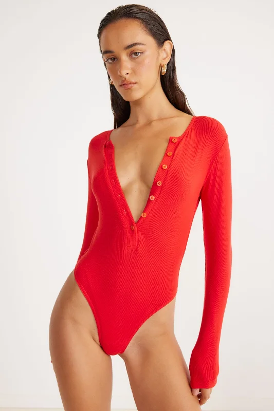 HENLEY BODYSUIT Fashionable Embellished Bodysuit