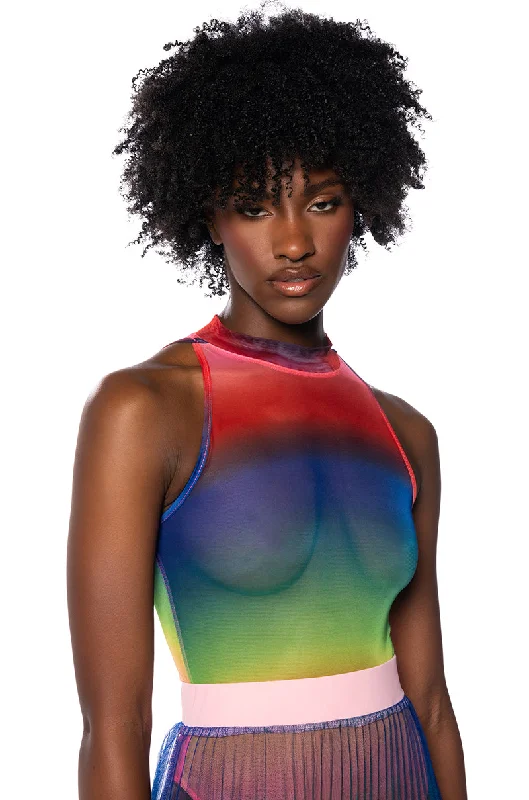 PRIDE EFFECT SLEEVELESS BODYSUIT Stylish Draped Bodysuit