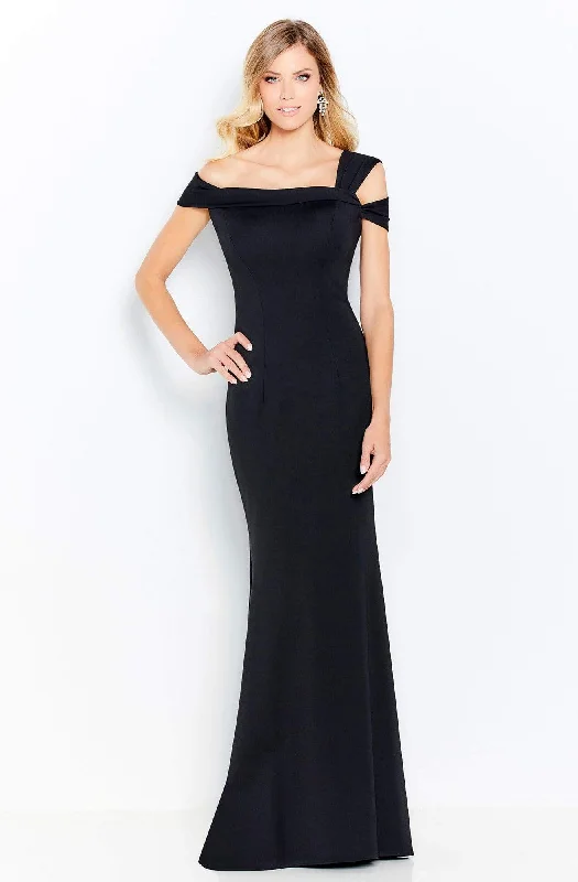 Cameron Blake - 120604 Asymmetrical Seamed Evening Dress Lace Sexy Club