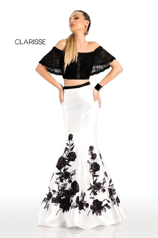 Clarisse -4906 Two Piece Monochrome Evening Dress Tunics Bestseller popular