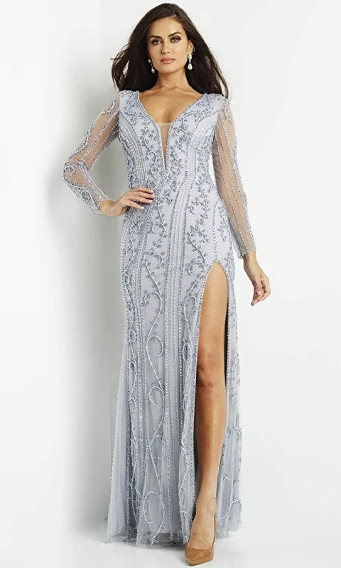 Jovani 07055 - Embellished Plunging Neck Evening Dress Tunics Evening elegant