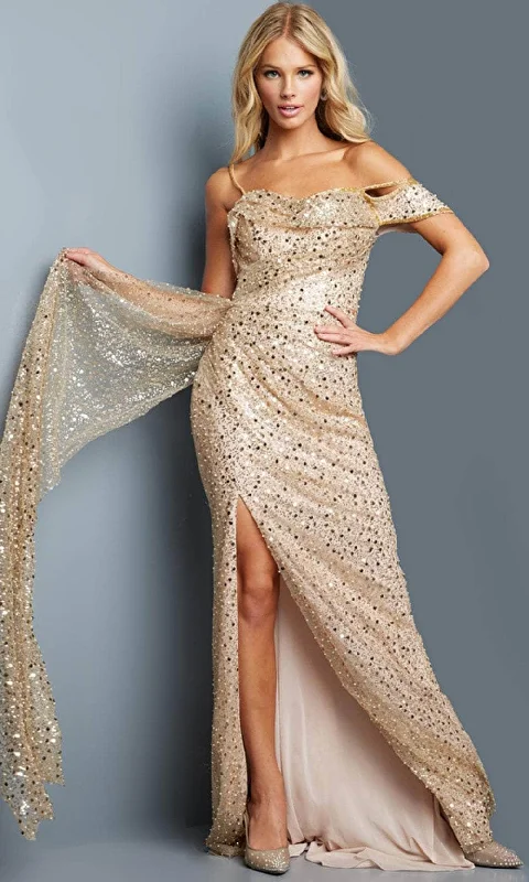 Jovani 23392 - Sequined Sheath Evening Dress Tunics Fashionable trendy