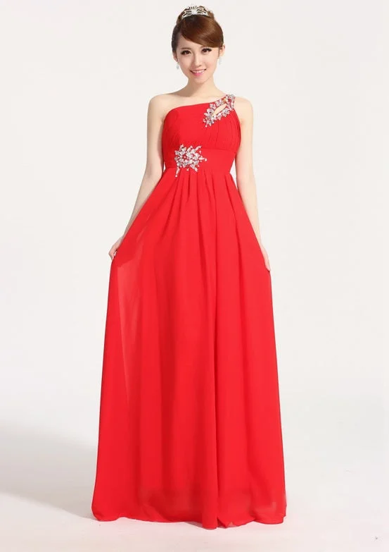 One Shoulder Chiffon Evening Dress CODE: READY253 Tunics Summer linen