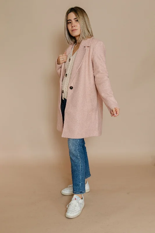 Audrey Coat in Mauve Cozy Fleece Hoodie