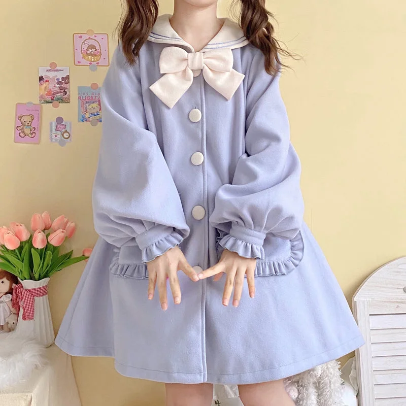 Cute Lolita bow woolen coat yv30323 Warm Down Parka