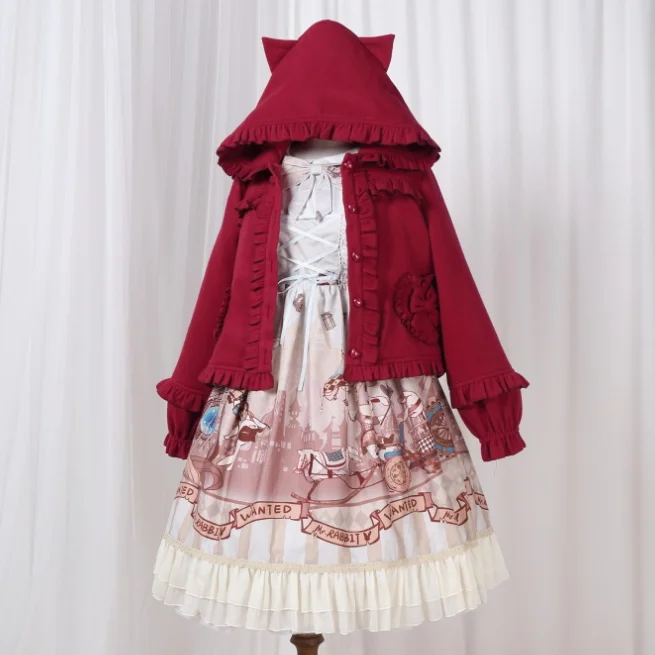 Cute Lolita Coat YV41003 Drape Front Waterfall Coat