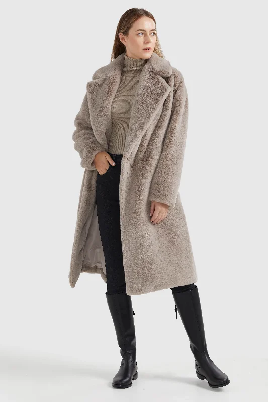 Long Sherpa Teddy Coat Modern Asymmetric Coat