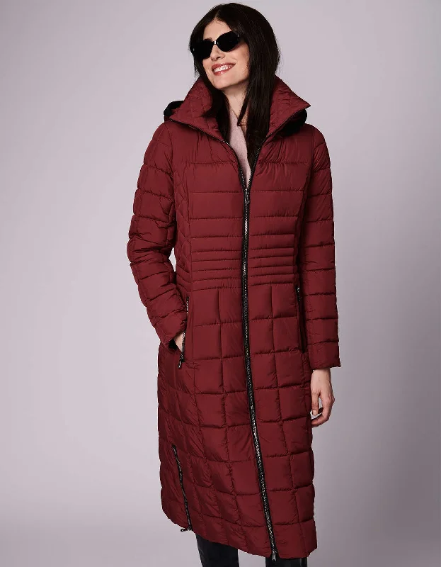 St. Moritz Long Puffer Coat Puff Sleeve Overcoat