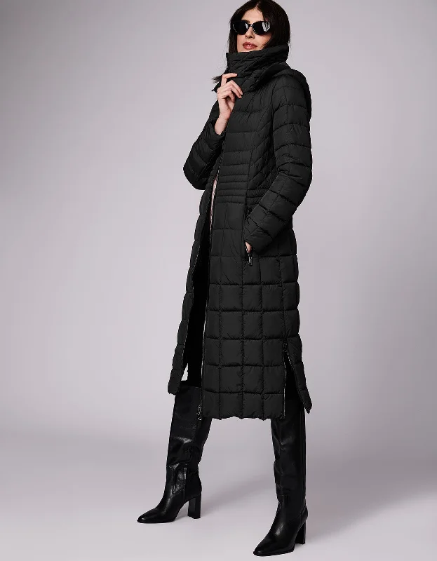 St. Moritz Long Puffer Coat Vegan Leather Trench