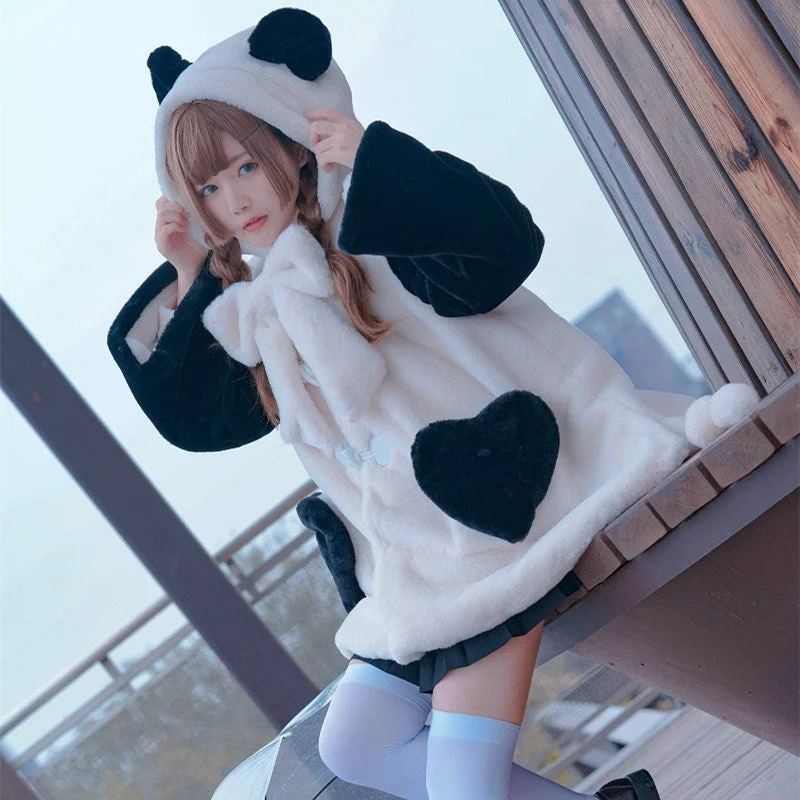 youvimi panda coat YV30011 Elegant Cape Blazer