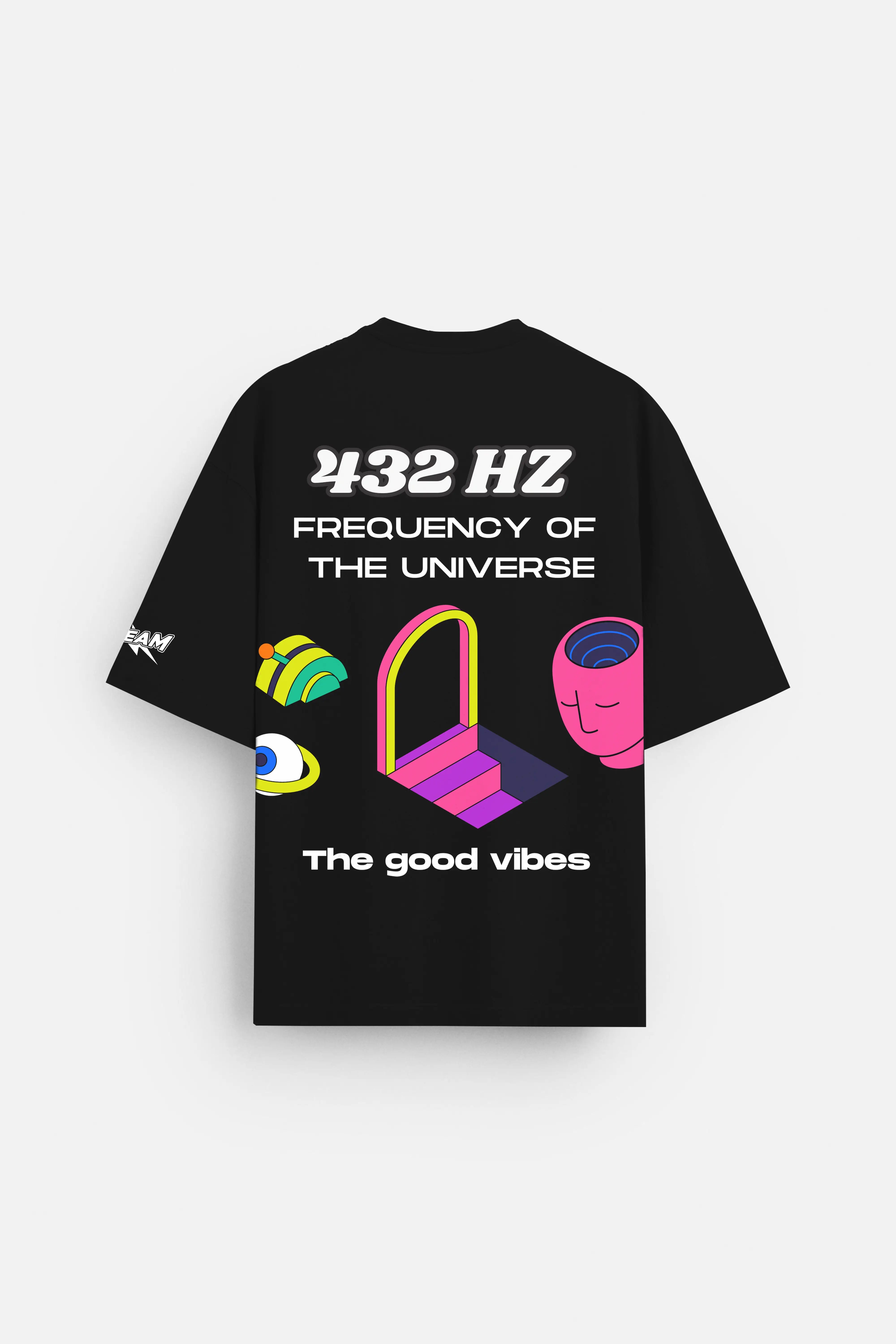 432 Hz Oversized T-shirt Striped Floral Plaid