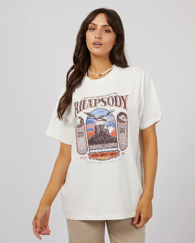 ALL ABOUT EVE Sky Dance Womens Tee - Vintage White Front Pockets Side Pockets Patch Pockets