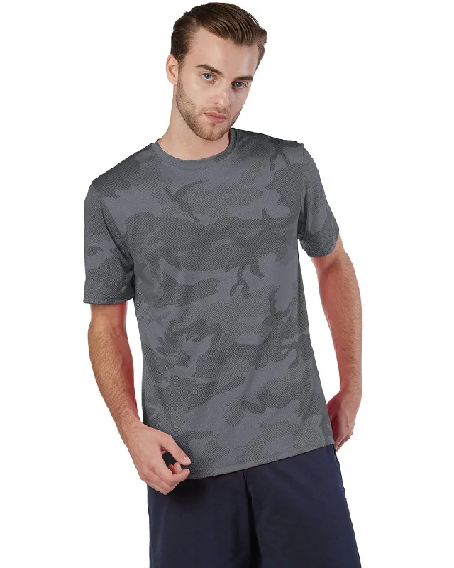 Champion Double Dry Performance T-Shirt | Stone Gray Camo Spandex Blend Rayon Blend Denim Blend