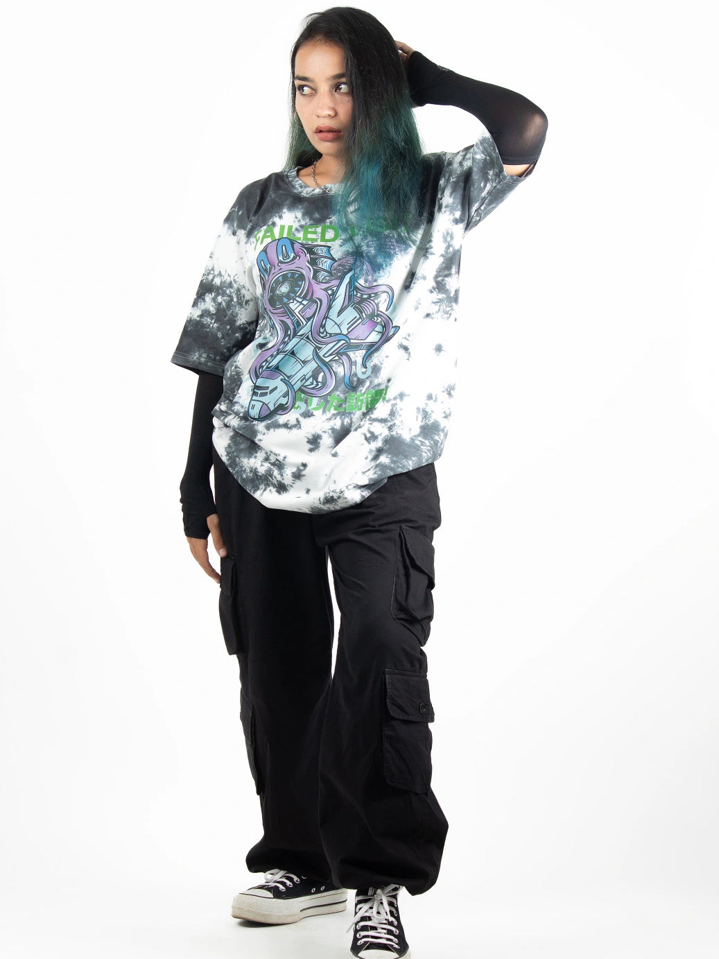 Failed Visit Oversized Tie-Dye T-shirt for Women Cozy Warm Stylish