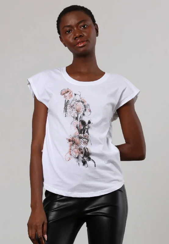 FALLEN T-SHIRT FLOWER WHITE Anti-Shrink Durable Soft