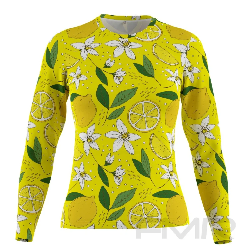 FMR Women's Lemon Long Sleeve T-Shirt Fleece Nylon Spandex