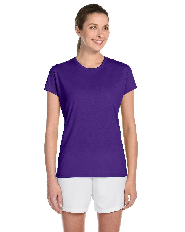 Gildan Ladies 4.5 oz. Performance T-Shirt | Purple Spandex Blend Rayon Blend Denim Blend