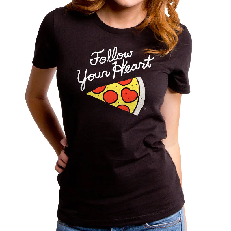 Follow Your Heart  Women's T-Shirt Houndstooth Herringbone Solid