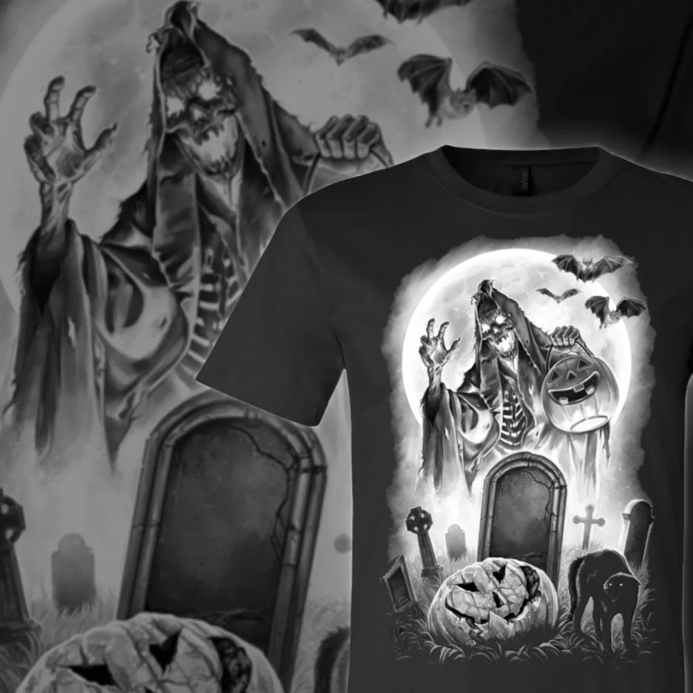 GRAVEYARD GHOST TEE Spandex Blend Rayon Blend Denim Blend