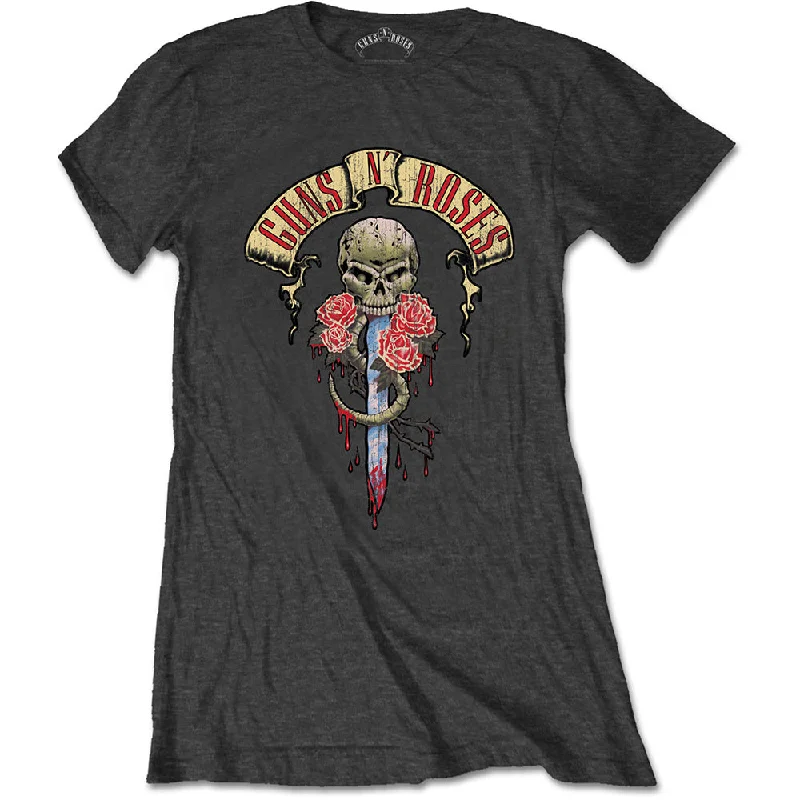 Guns N' Roses Dripping Dagger Ladies T-Shirt Anti-Shrink Durable Soft