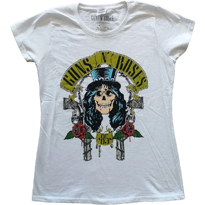 Guns N' Roses Slash '85 Ladies T-Shirt Cotton Fabric Linen Fabric Terry Fabric