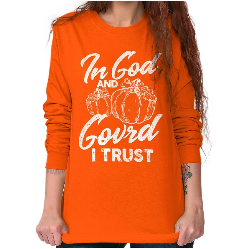 In God I Trust Long Sleeve T Shirt Collared Crew Neck Turtle Neck