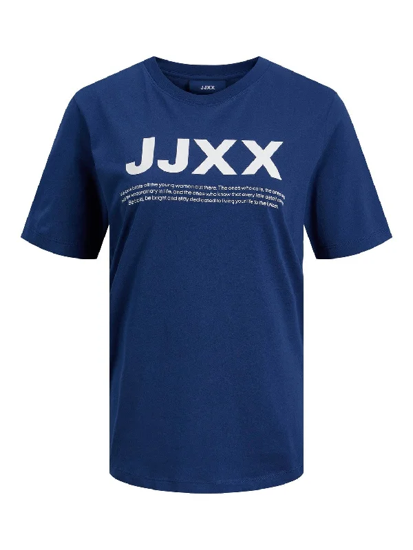 JJXX ANNA Tee -ESTATE BLUE Chenille Blend Fleece Blend Nylon Blend