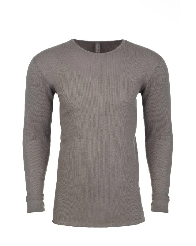 Next Level Mens Blended Thermal Tee | Warm Gray Mesh Blend Leather Blend Suede Blend