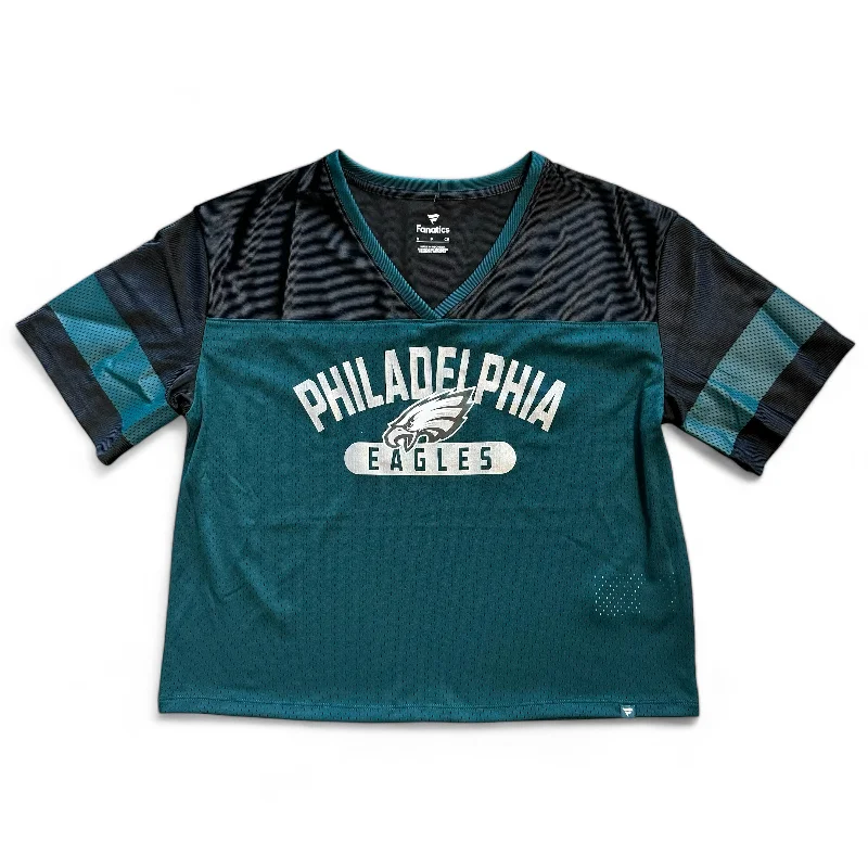 Philadelphia Eagles Women's Homeschool Jersey Short Sleeve T-Shirt Wool Fabric Cashmere Fabric Tweed Fabric