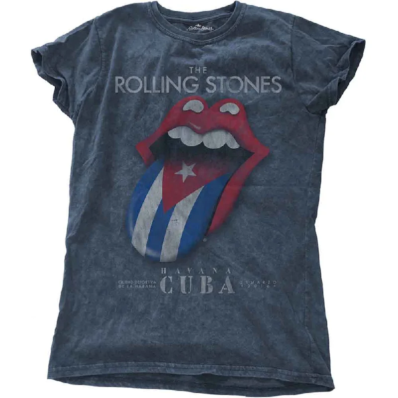 The Rolling Stones | Official Ladies Band T-Shirt | Havana Cuba (Wash Collection) Machine Wash Dry Clean Hand Wash