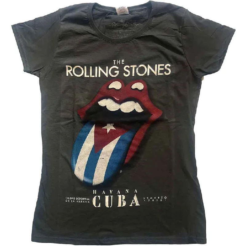 The Rolling Stones | Official Ladies Tee | Havana Cuba Terry Blend Velvet Blend Canvas Blend