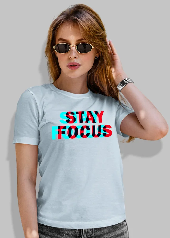 Stay Focus Women half sleeve T-shirt Lace Blend Ribbed Blend Corduroy Blend