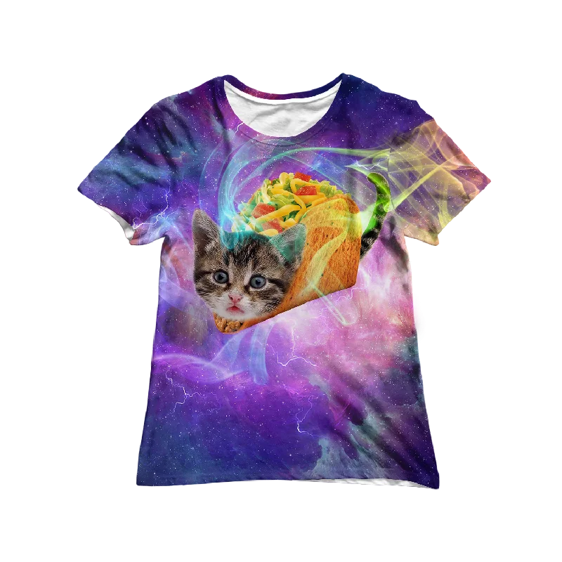 Taco Cat Women's Tee Fleece Fabric Down Fabric Feather Fabric