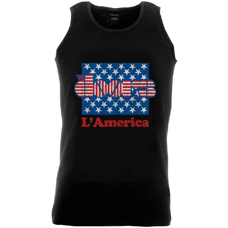 The Doors Unisex Vest T-Shirt: L'America Print Jacquard Patchwork