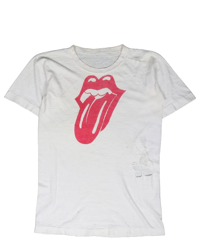 Rolling Stones Tongue T-Shirt Solid Color Striped Floral