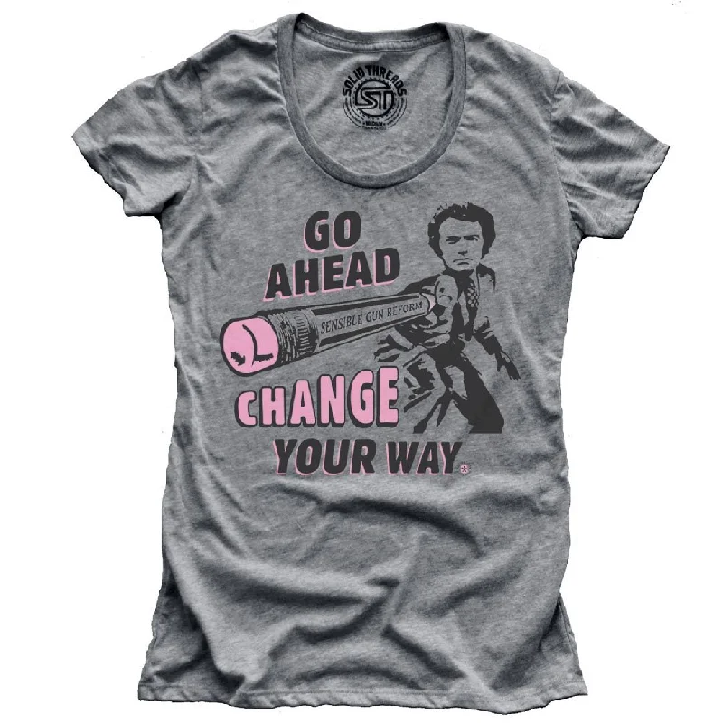 Women's Change Your Way T-Shirt | Supports Gun Reform Legislation Chenille Brocade Lace