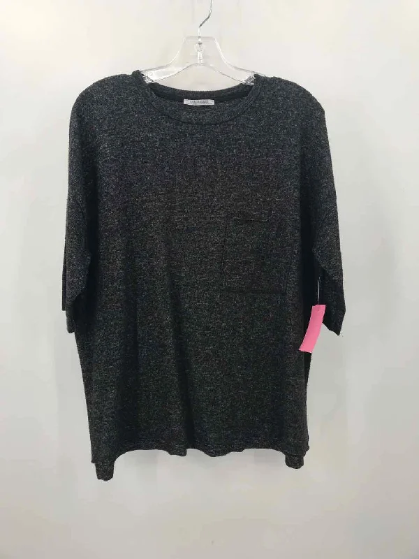 Pre-Owned Zara Grey Size Medium T-shirt Rayon Velvet Corduroy