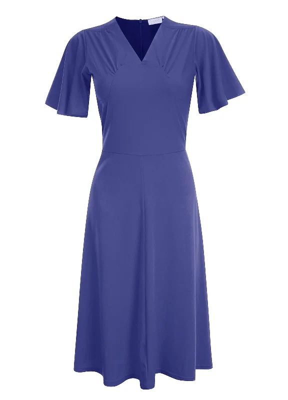 1940s Vintage Palais Swing Dress in Mazarine Blue