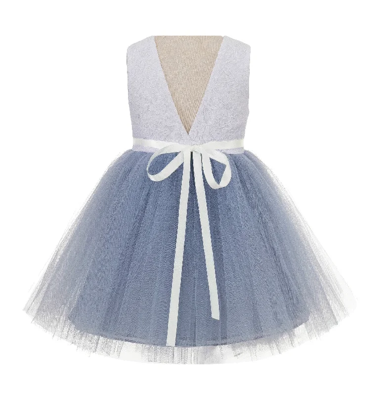 Dusty Blue / Ivory Sash