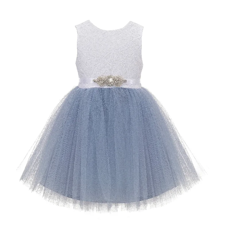 Dusty Blue / White Sash