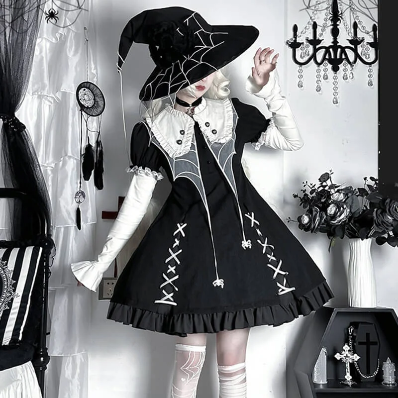 Black Spider Witch Lolita OP Dress