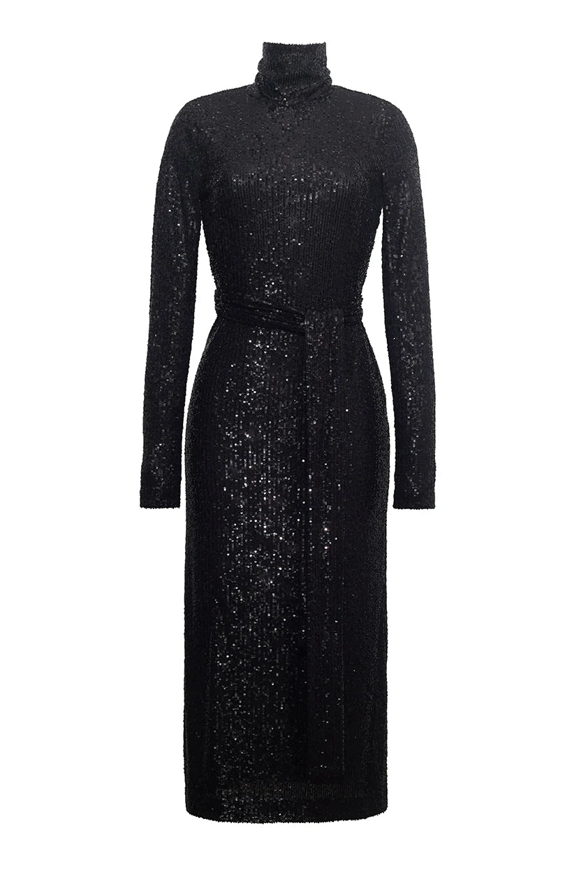 Cara Cara Piper Dress in Midnight Sequins