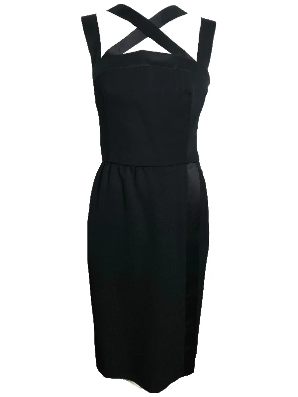 Givenchy Black 1980's Strappy Tuxedo Style Cocktail Dress