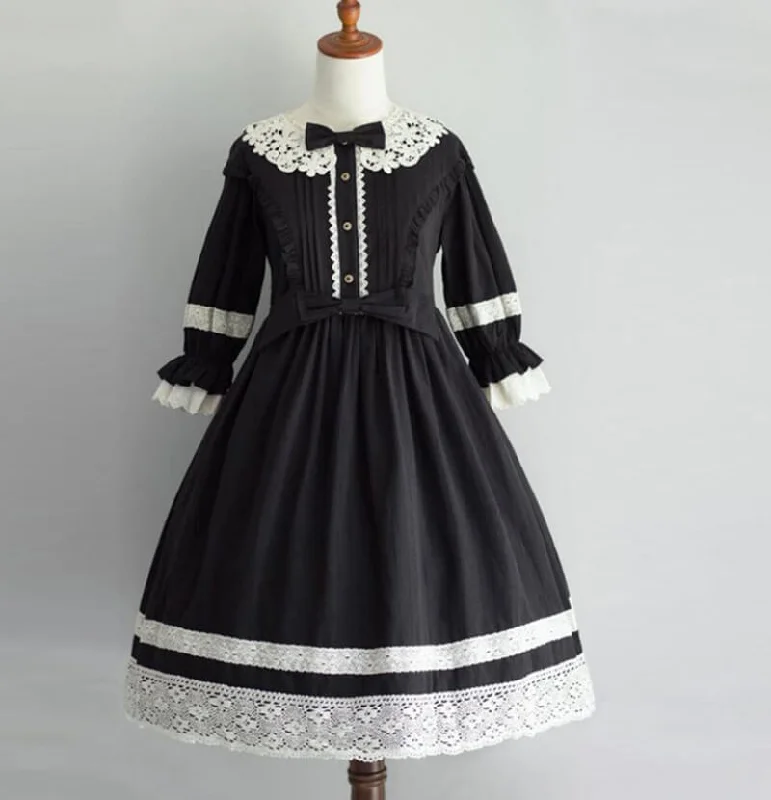 Gothic Lace Bow Polyester Lolita Dress