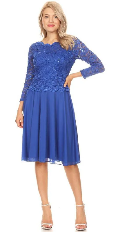 Celavie 6426 Short A-Line Dress with Quarter Sleeves