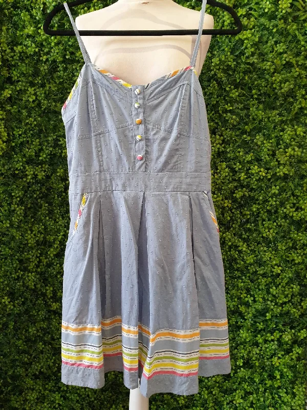 Y2K Uttam London Chambray Swiss Dot 80s Style Sun Dress