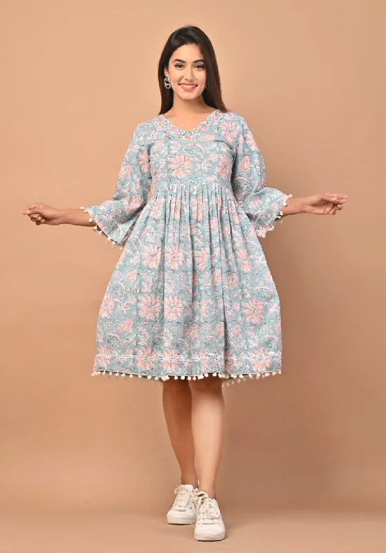 Shalvi's Hand Block Print Pure Cotton Dress (CRD10)