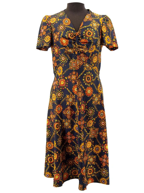 True Vintage 1960s Opulent Print Dress